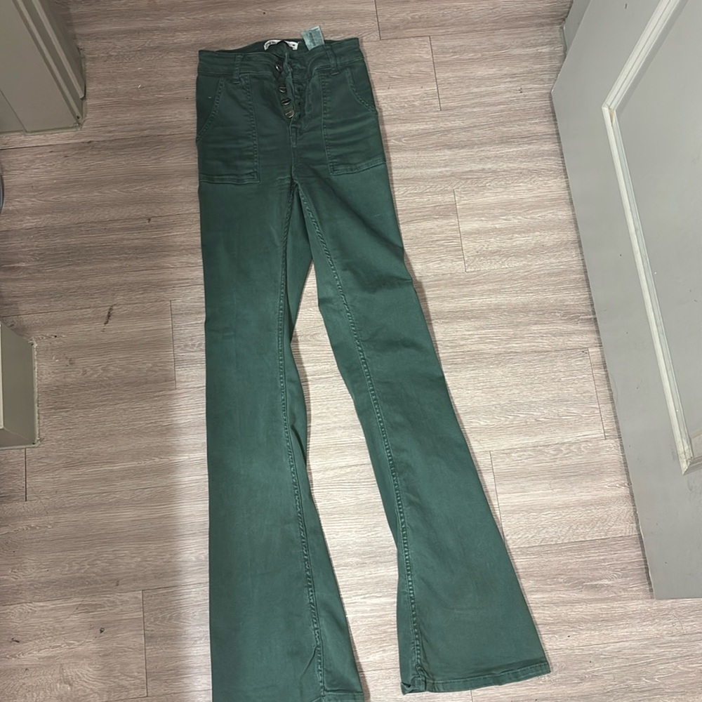Zara green flare pants